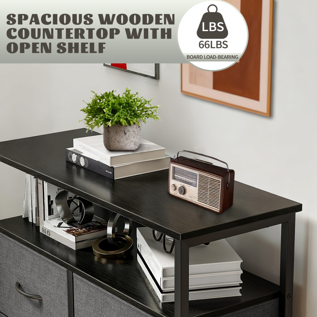 8-Drawer Fabric Dresser with Open Shelf β photo 6