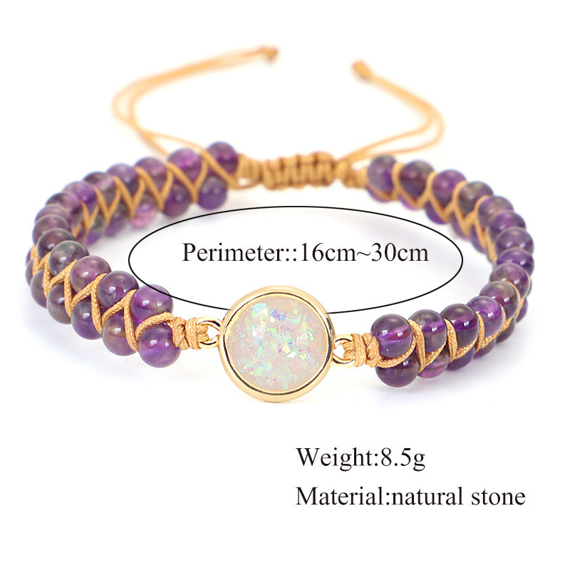 4mm Amethyst Double Layer Hand-woven Winding Bracelet