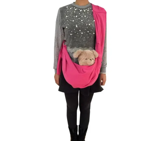 Going Out Puppy Pet Backpack One shoulder Messenger Pet Bag Nonadjustable Pink1 - Shop at LoveMi