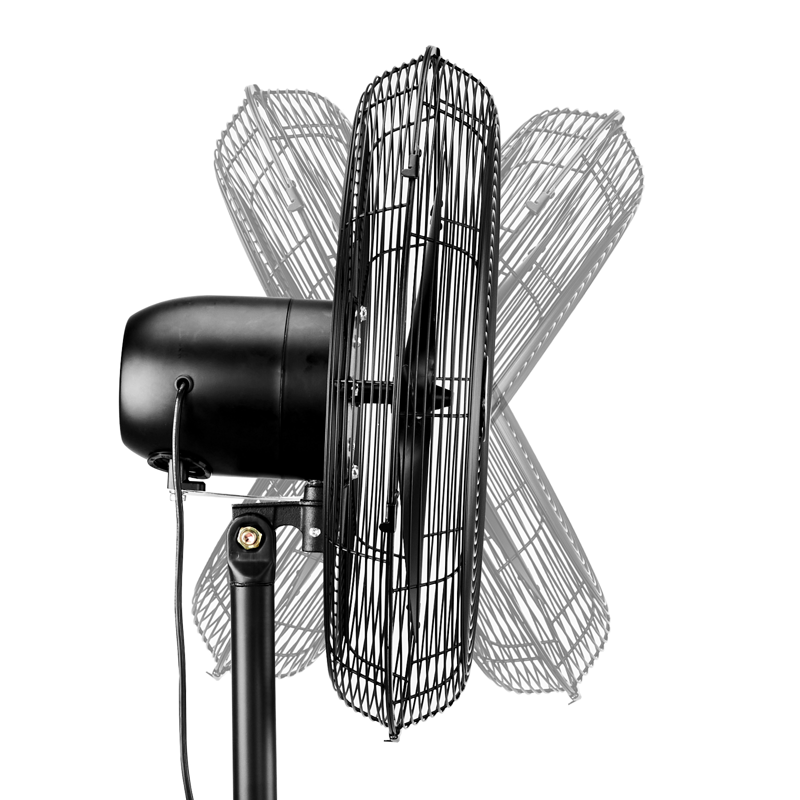 20 Inch Oscillating Pedestal Floor Fan, 5000 CFM High Velocity Standing Fan With BLDC Copper Motor, 4 Speeds Adjustable Height & Tilt Aluminum Blades Metal Industrial Fan For Garage Workshop Comm — foto 2