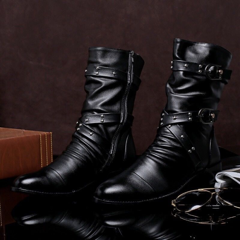 Head Mid-top Martin Military Long High Leather Boots