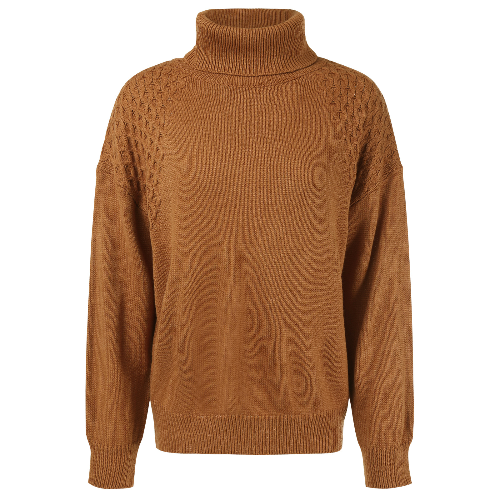 Title 4, High Neck Loose Long Sleeve Casual Sweater