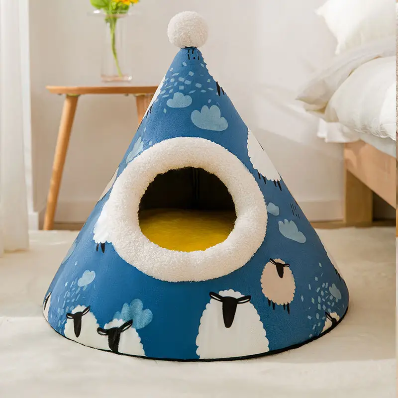 Triangle Mongolian yurt warm sleeping cat pet