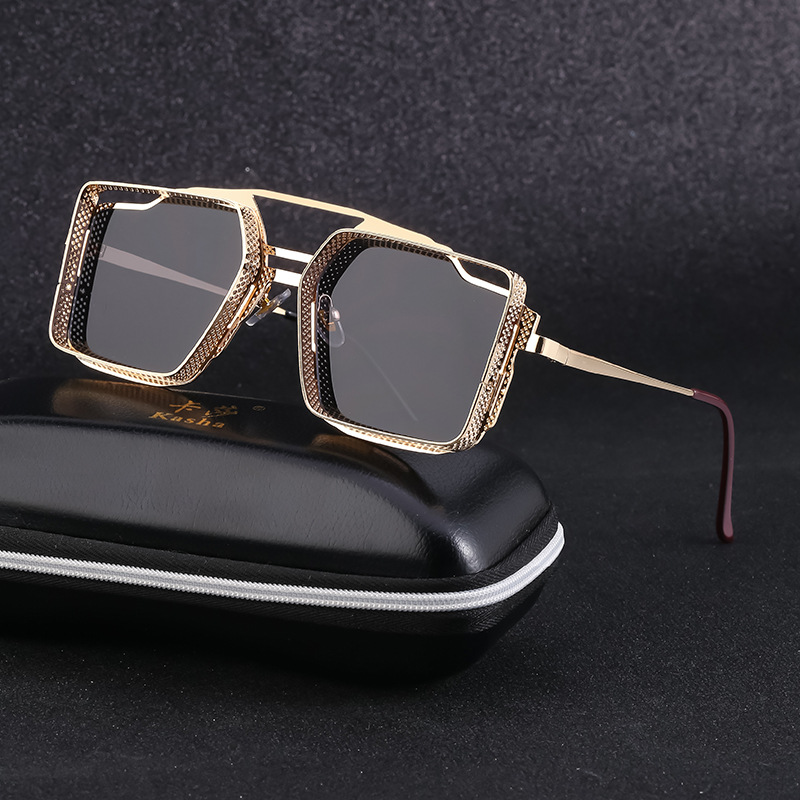 Title 4, Vintage Steampunk Sunglasses Metal Hollow-out F...