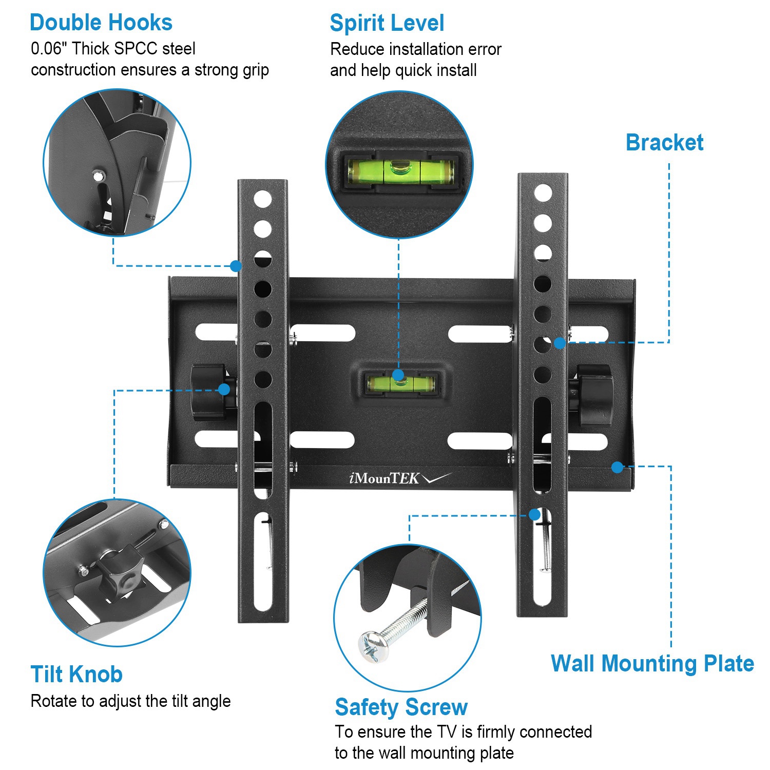 1Pc TV Wall Mount Bracket Tilt For 23in To 42in LED LCD PLASMA Flat TV VESA 200x200mm