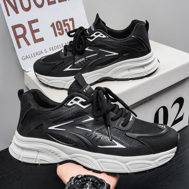 New Men's Light Hollow Breathable Non-slip Dad Sneakers, Versatile Casual Shoes For Students