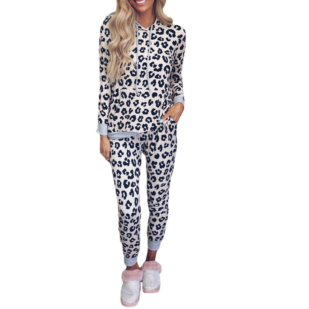 Loose Hooded Long Sleeve Printed Fashion Casual Suit