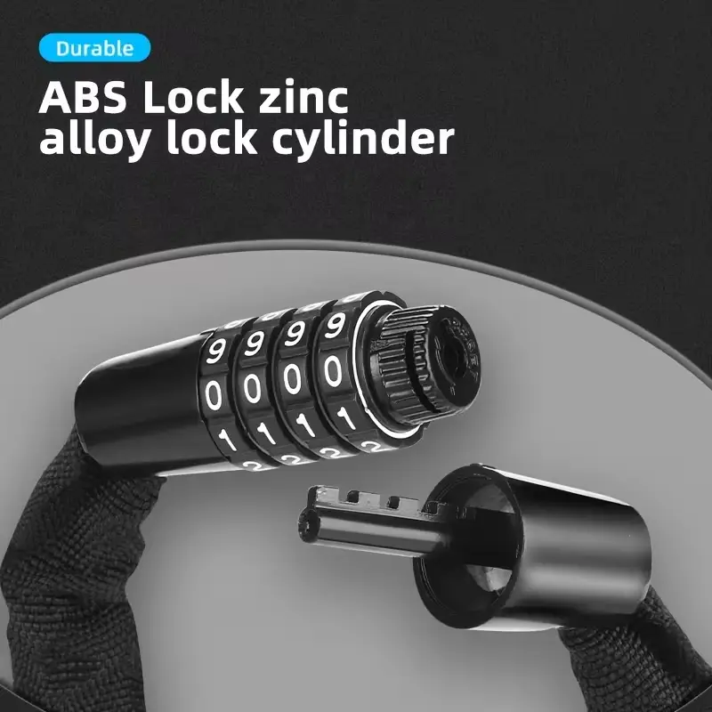 Bike Chain Lock, 5-Digit Combination Heavy Duty Anti-Theft Security Bike Lock, Long Resettable Keyless Bicycle Lock For Ebikes, Motorcycles, Scooters, Gates, Fe
