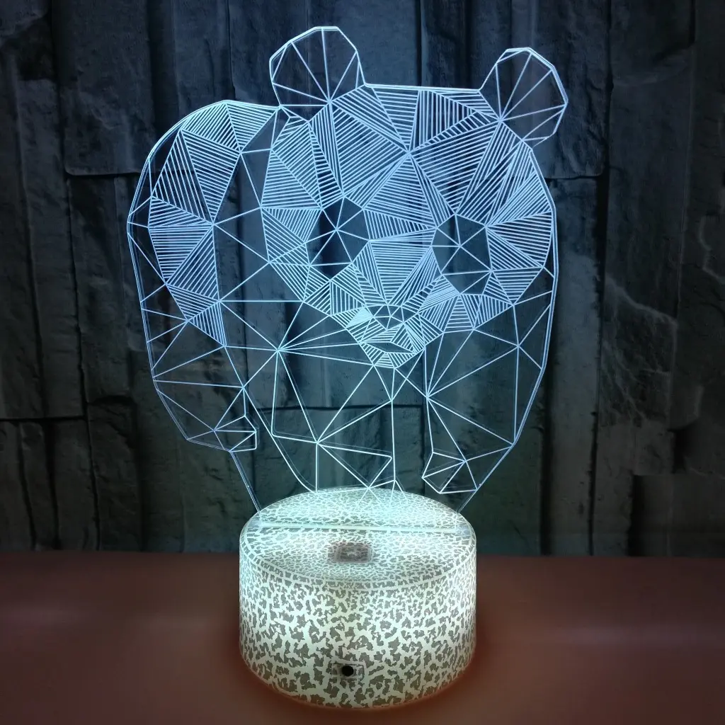 New Panda Colorful LED Touch 3D Night