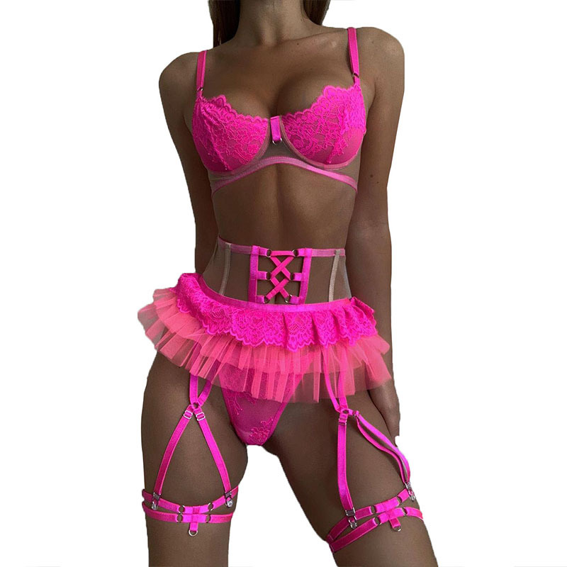 Women's Fashion Mesh Perspective Splicing Contrast Color Suit