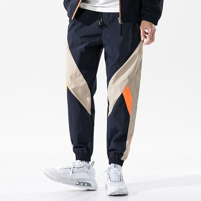 Urban Men's Casual Sports Suit Trendy Color Matching Suit