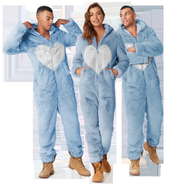 Solid Color Love Printed Casual Home Wear Blue - Shop at LoveMi