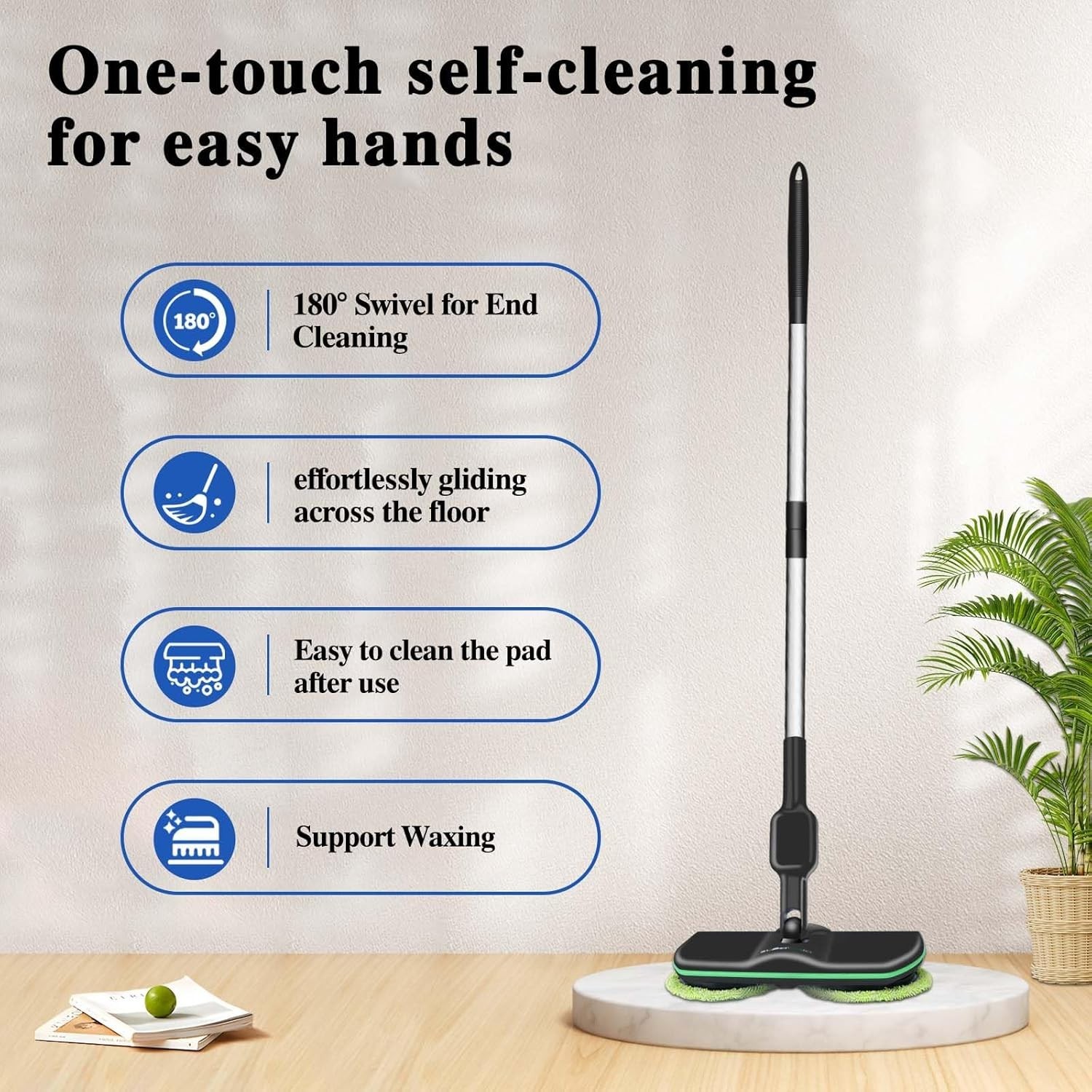 UK Cordless Power Electric Spinning Mop Rechargeable Floor Cleaner Scrubber — image 12