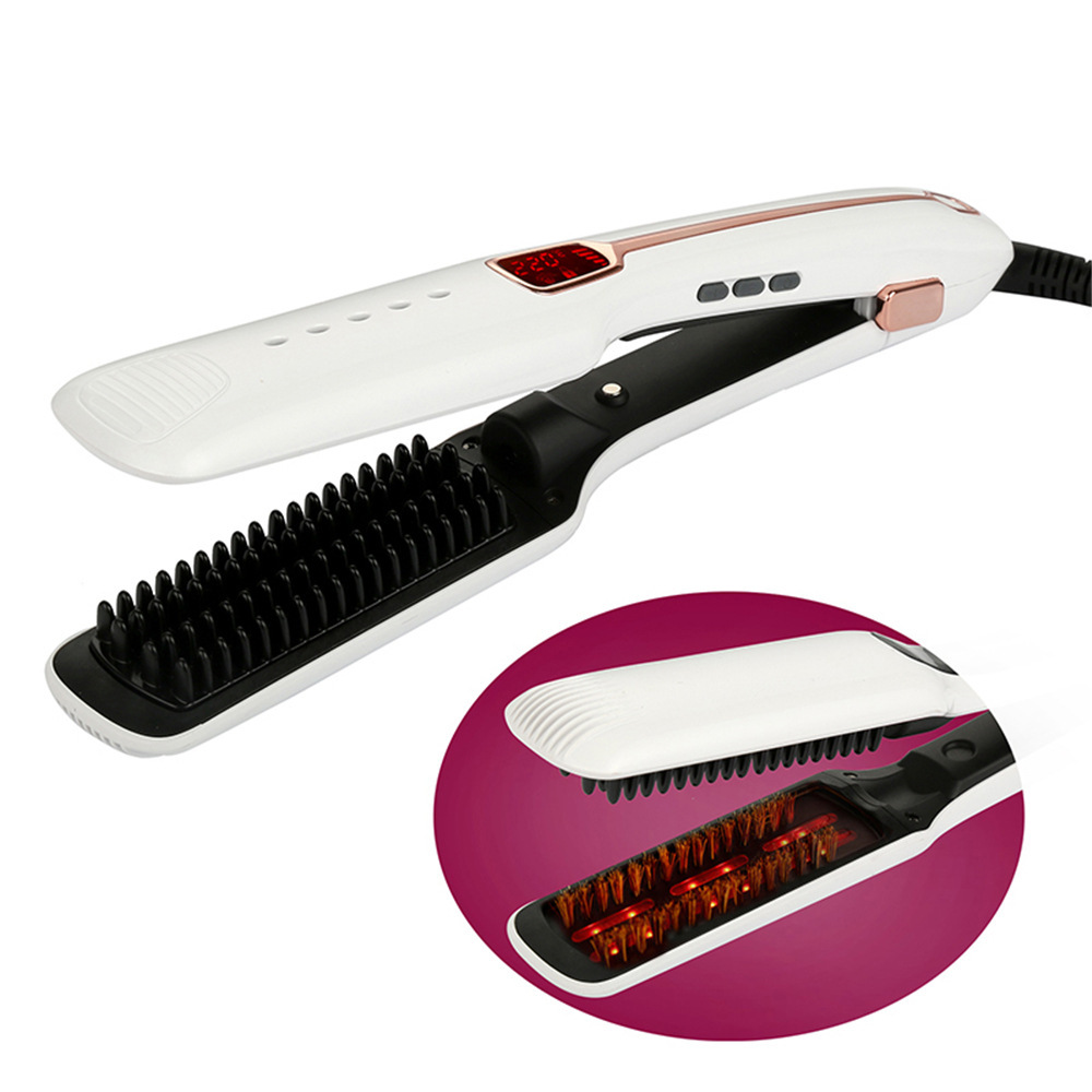 Hair Straightener Multifunctional Steam Spray Straightening Comb Comb Hair Care Tool White - Shop at LoveMi