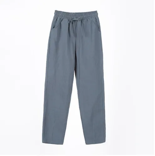 Women's Spring New Cotton Fashion Pants - Grey Blue