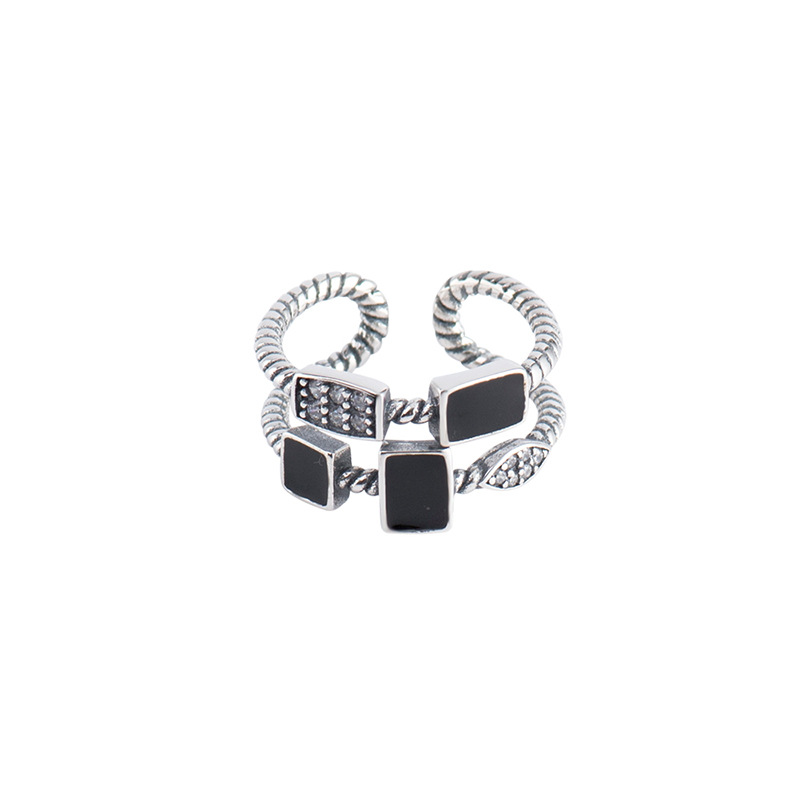 Net Red Diamond Zircon Thai Silver Ring Bracelet