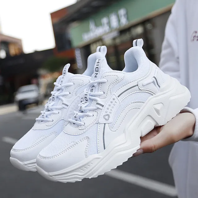 Spring And Summer Casual Thick soled Sports Shoes Net Red Trendy Shoes White Shoes Women Red - Shop at LoveMi