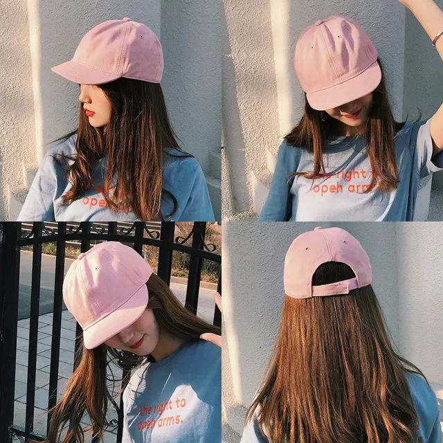 Short Brim Baseball Cap Fashion Sun Protection Pink - Shop at LoveMi