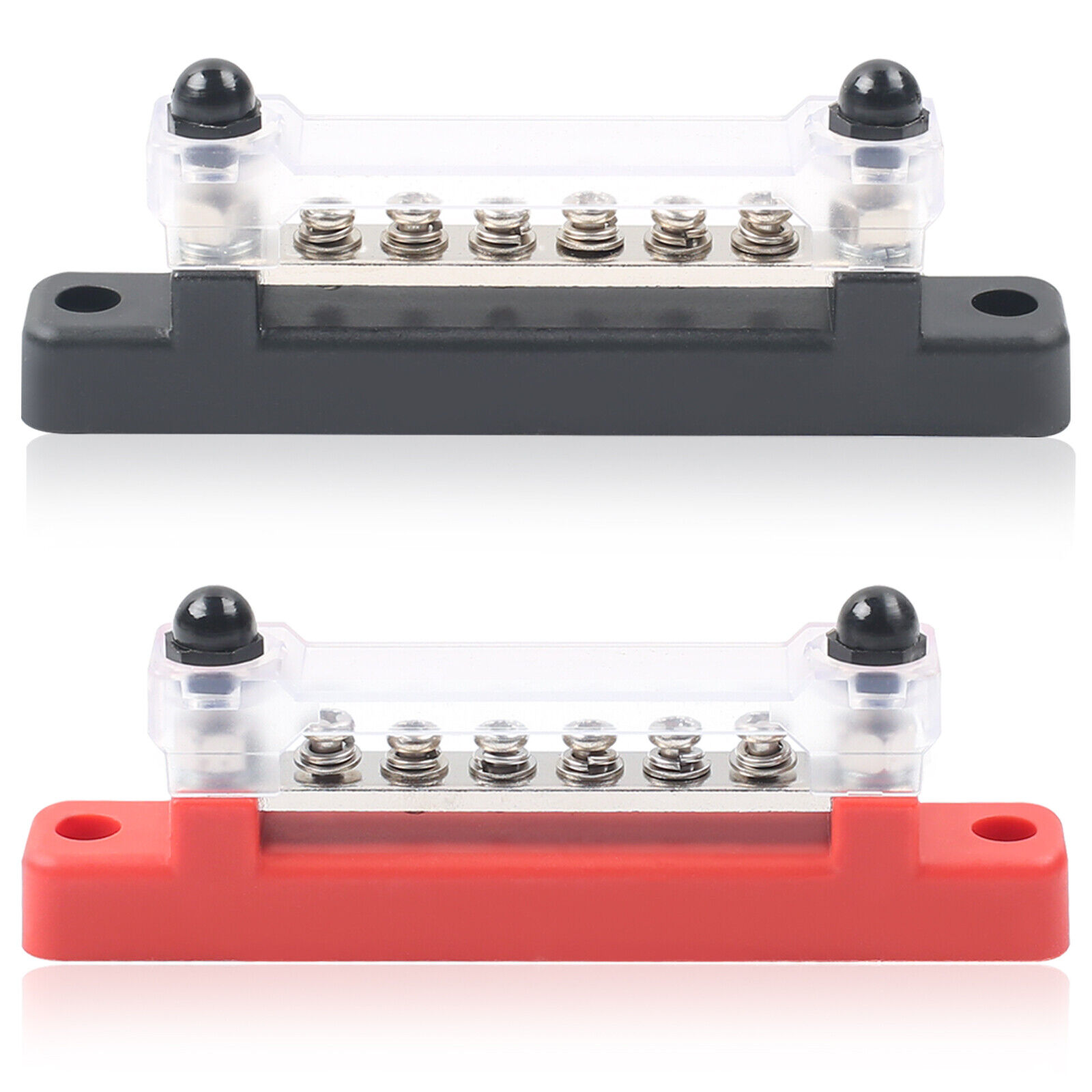 2x Bus Bar 12 Terminal Block Bus Bar & Cover 12V Distribution Auto Boat Power - Image 1