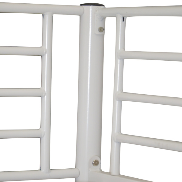 Iron Bed Bunk Bed with Ladder for Kids Twin Size White β photo 5
