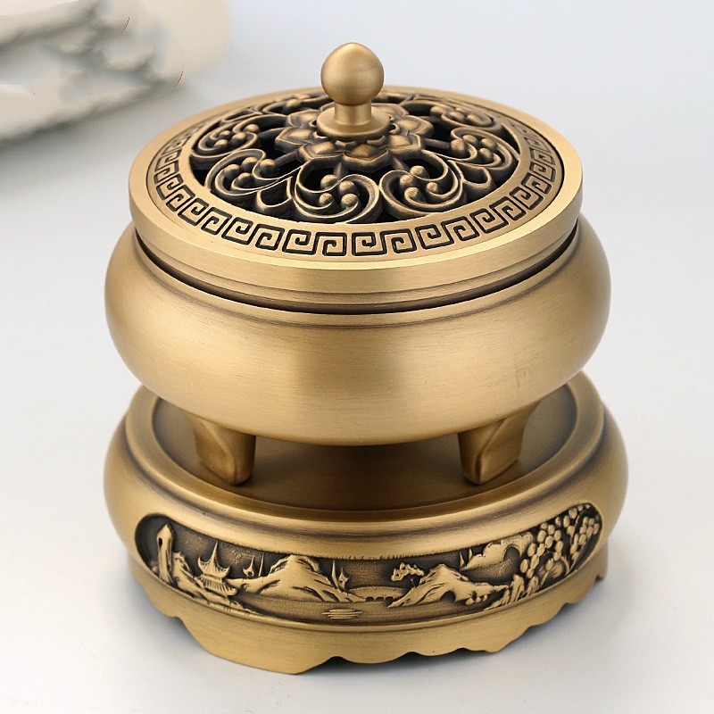 Title 3, Three-legged Copper Incense Burner Pure Copper ...