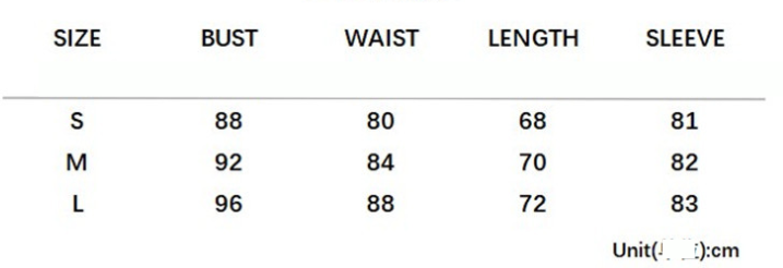 Puff sleeve mini dress size chart
