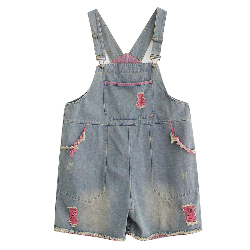 Fashion Retro Strap Denim Shorts
