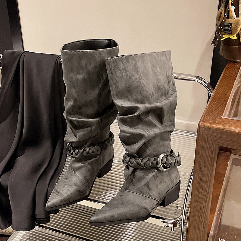 Faux Suede Knee-High Boots, picture 4 of 4