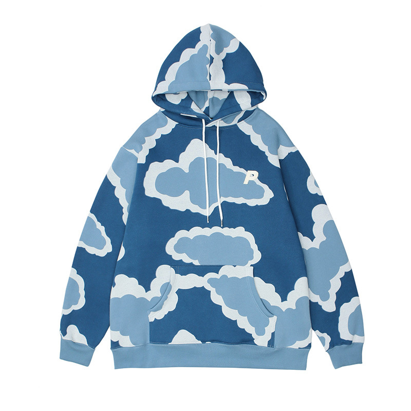 Title 4, Retro Color Block Cloud Printing And Dyeing Hoo...