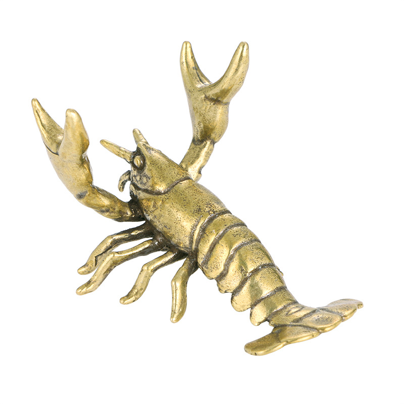 Title 6, Solid Brass Crayfish Ornaments Vintage Pure Cop...