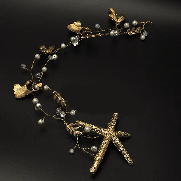 Handmade Starfish Hair Accessories Bridal Dress Accessories Handmade Bridal Headwear