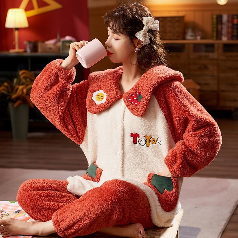 Thicken Sweet And Cute Plus Velvet Korean Version Of Flannel Home Service