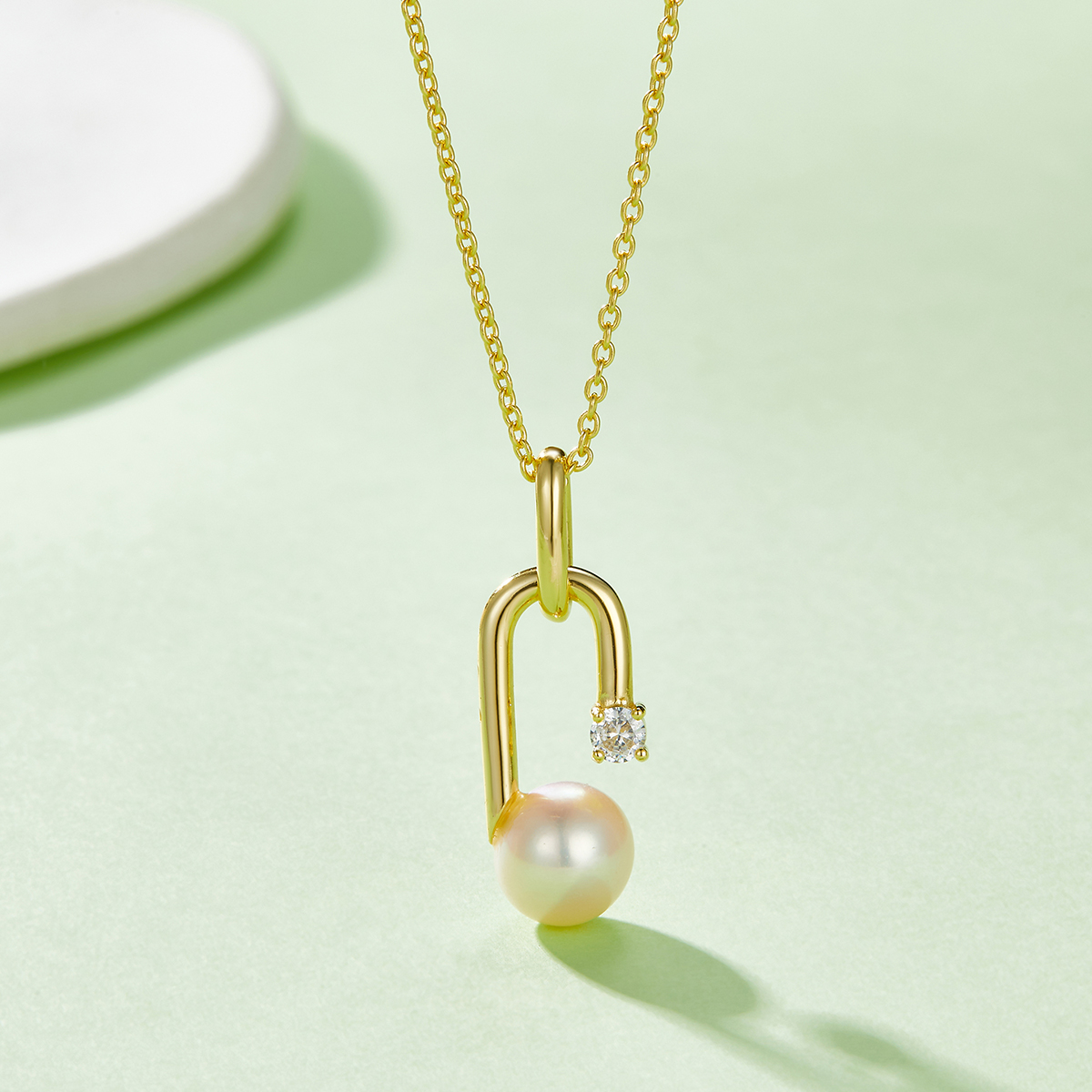 Collier Argent 925 Perle d'Eau Douce Design U 45cm - Coffret 3 Couleurs