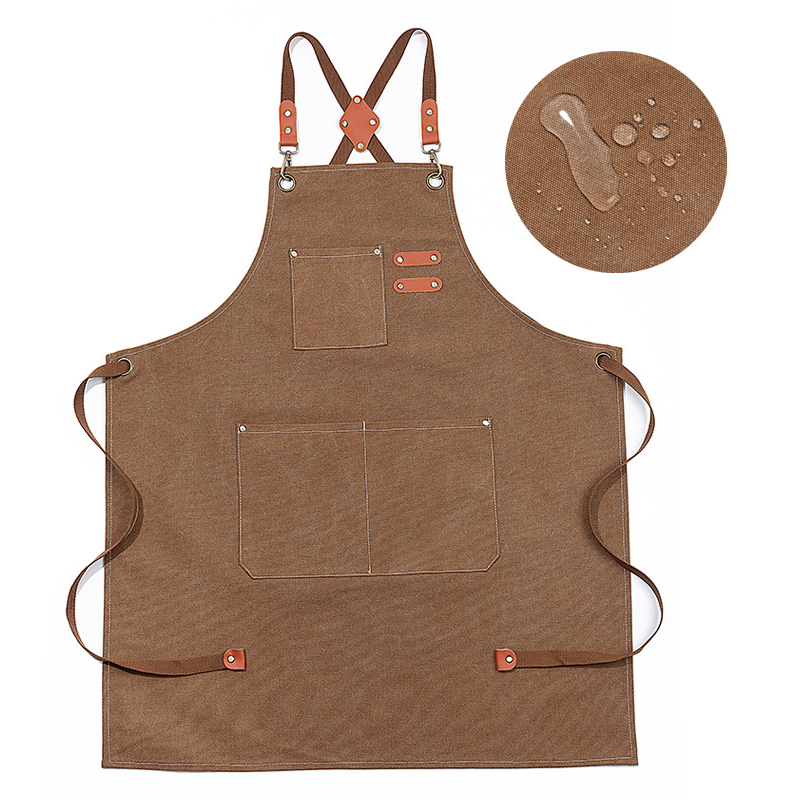 Kitchen Cooking BBQ Plain Denim Canvas Pocket Apron Butcher