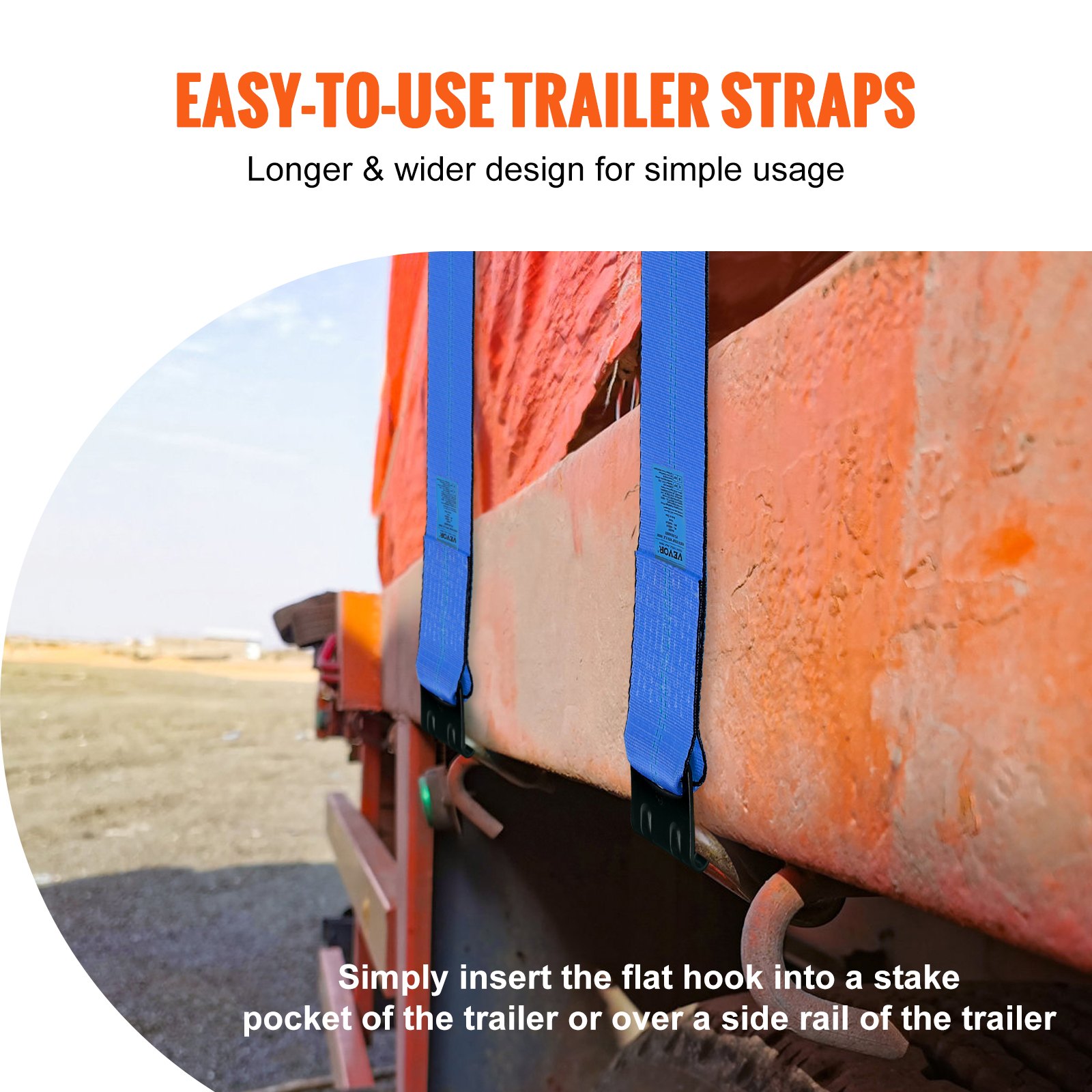 Winch Straps, 4 X 30 6000 Lbs Load Capacity, 18000 Lbs Breaking Strength, Truck Straps With... thumbnail 1