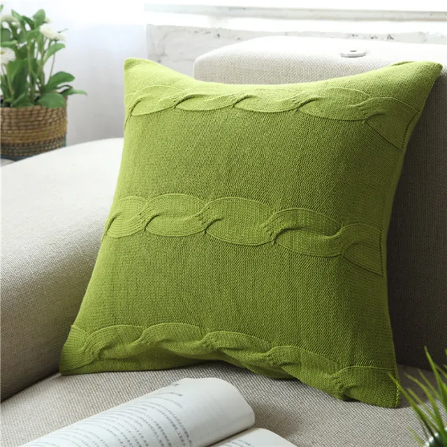 Braided Pillow Model Room Car Throw Pillowcase Excluding Core One Piece Excluding Tax Green - Shop at LoveMi