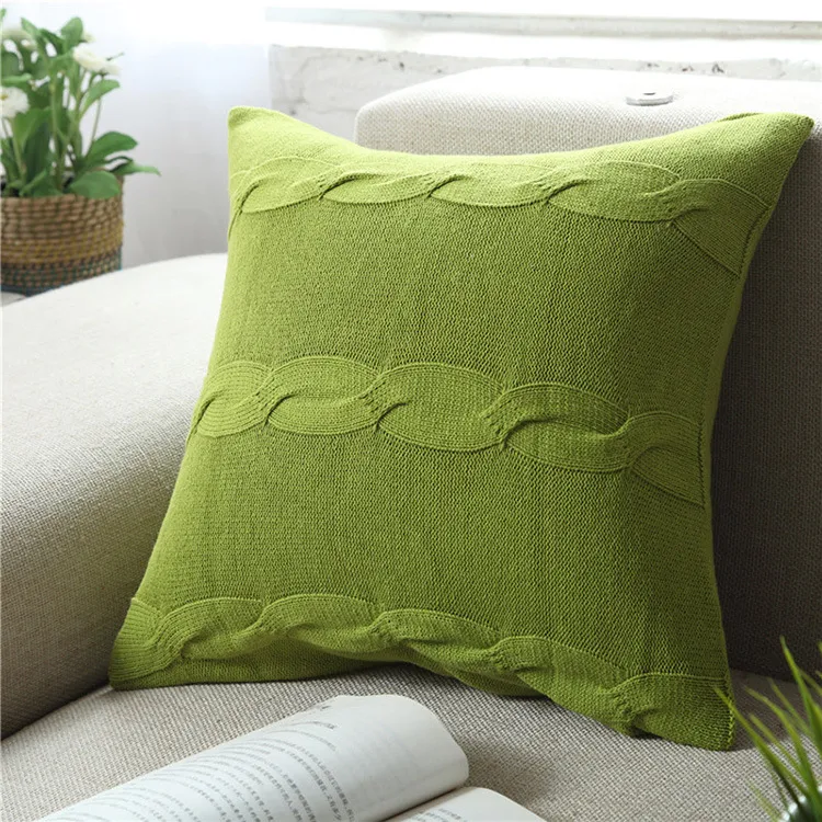 Braided Pillow Model Room Car Throw Pillowcase Excluding Core One Piece Excluding Tax - Green