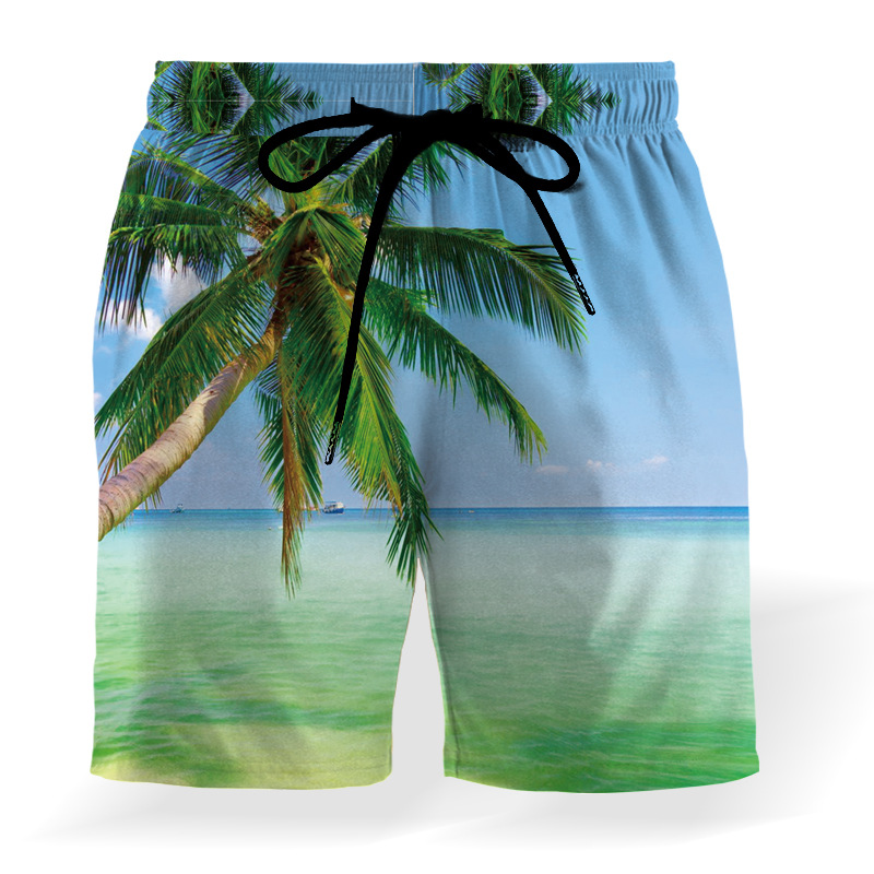 Title 15, Shorts de playa con estampado de coco, cintura ...