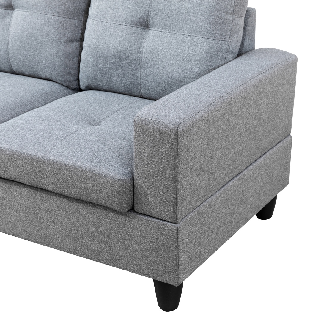 Pickup Only--Grey Linen 3-Piece Couch Living Room Sofa Set
