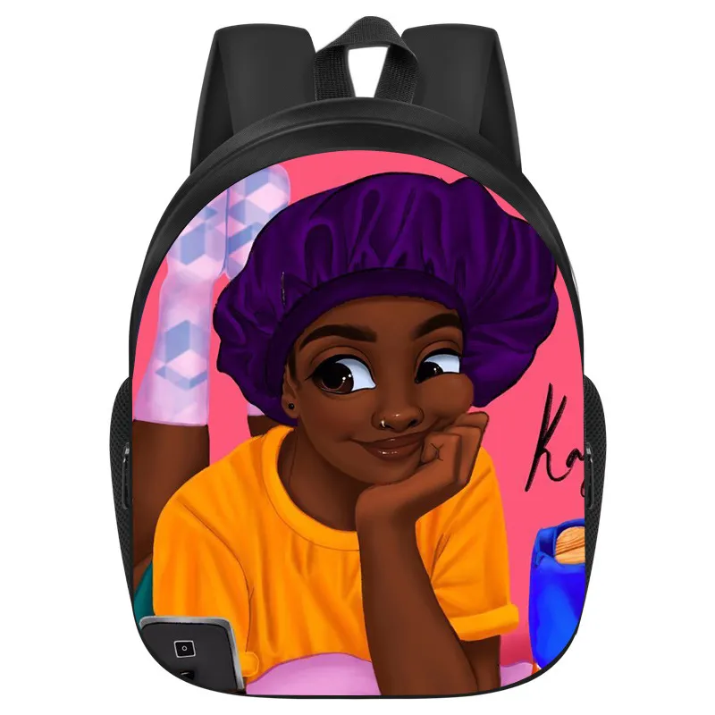 African Girl School Bag Primary And Secondary School Students Backpack African Girl - Style7-One Size