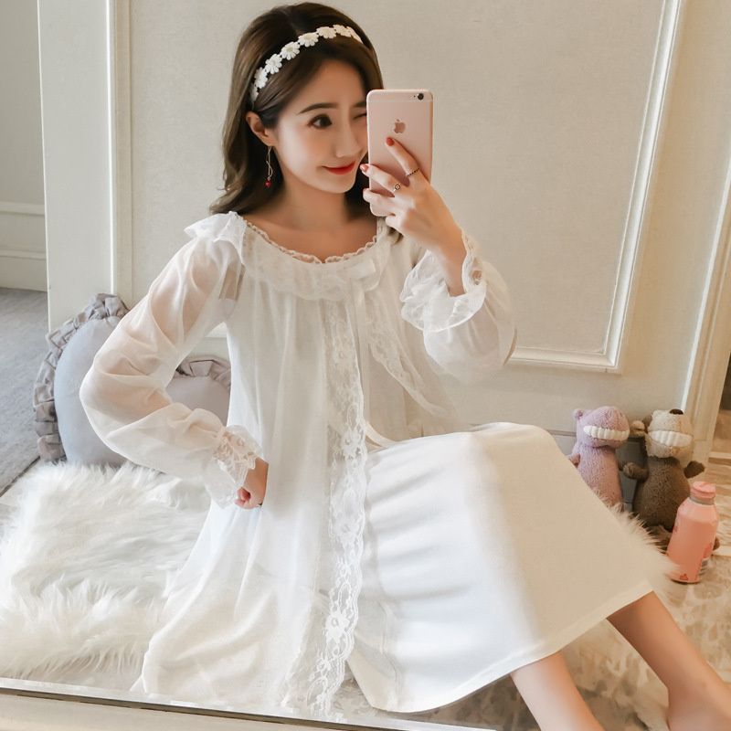 Title 5, Retro Sweet Fairy Lace Mesh Beautiful Long-slee...