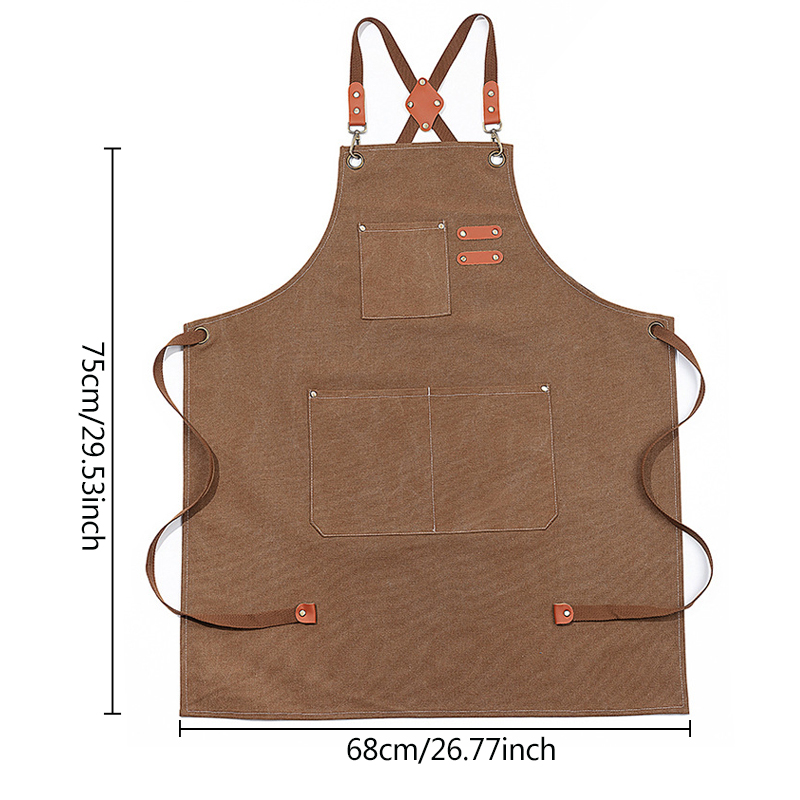 Kitchen Cooking BBQ Plain Denim Canvas Pocket Apron Butcher Crafts Baking Chefs — image 5
