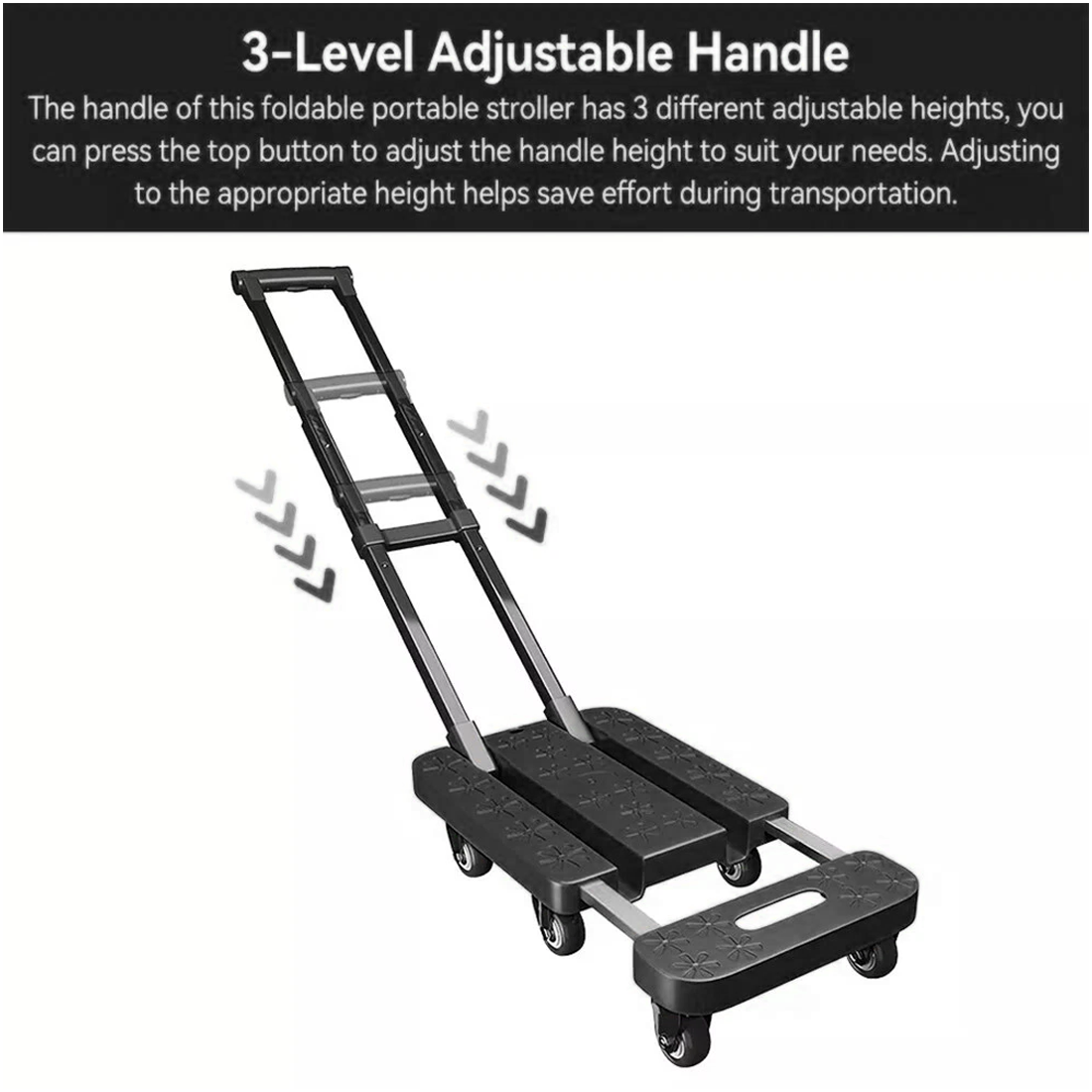 270KG Folding Hand Truck Luggage Dolly Trolley Moving Platform Cart Heavy Duty 15