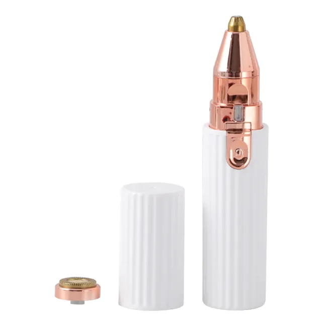 2 In 1 Electric Eyebrow Trimmer For Women Painless Eye Brow Epilator Mini Shaver Lady Portable Female Lip Face Razor Body Hair White - Shop at LoveMi