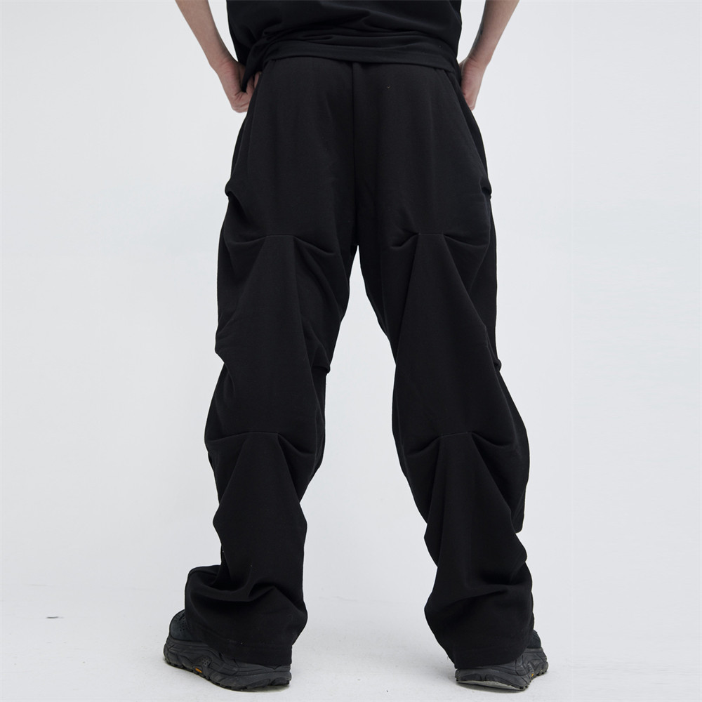 Men's Fashion Loose Solid Color Pleated Pants