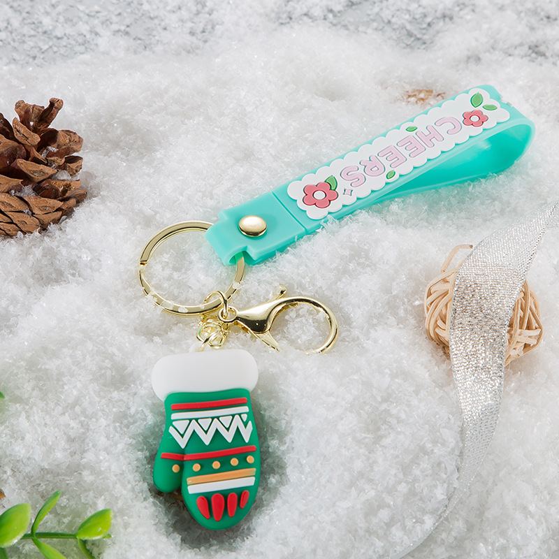 Santa Claus Elk Snowman Christmas Tree Key Pendant
