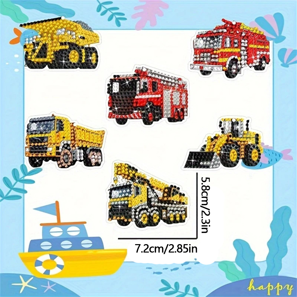 DIY Diamond Painting Keychain - Car Patterns, DIY Decorations, Diamond Kit Craft Supplies, Handmade Mosaic Painting Keychain DIY Set Suitable For Beginners, Creative Handmade Craft Gift Set