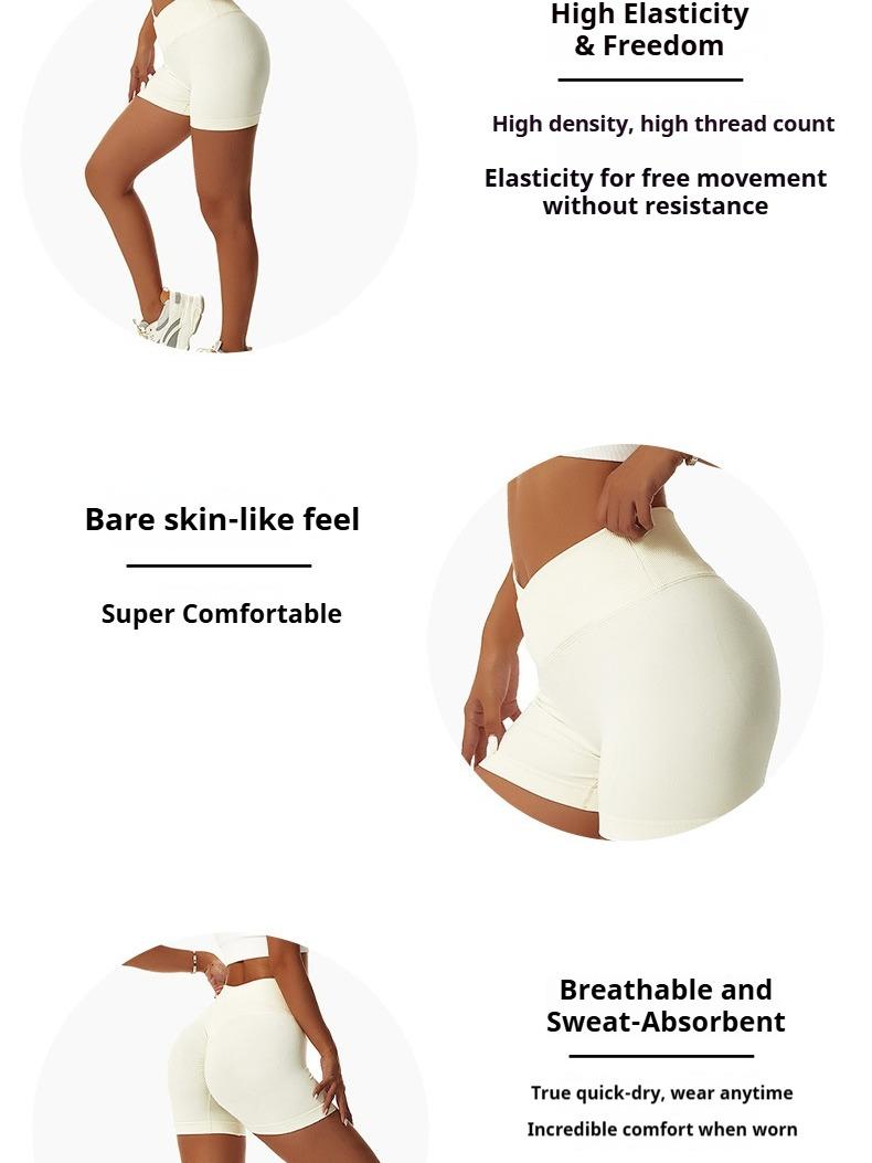 V-Waist Peach Lifting High-Waisted Yoga Workout Shorts For Women Quick-Dry Seamless Leggings Perfect For Running & Yoga