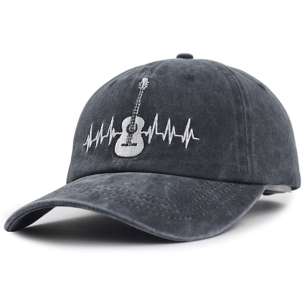 2pcs Guitar Accessories Baseball Cap Guitar Hat Gifts For Women Men, Adjustable Embroidered Wash Cotton Baseball Cap