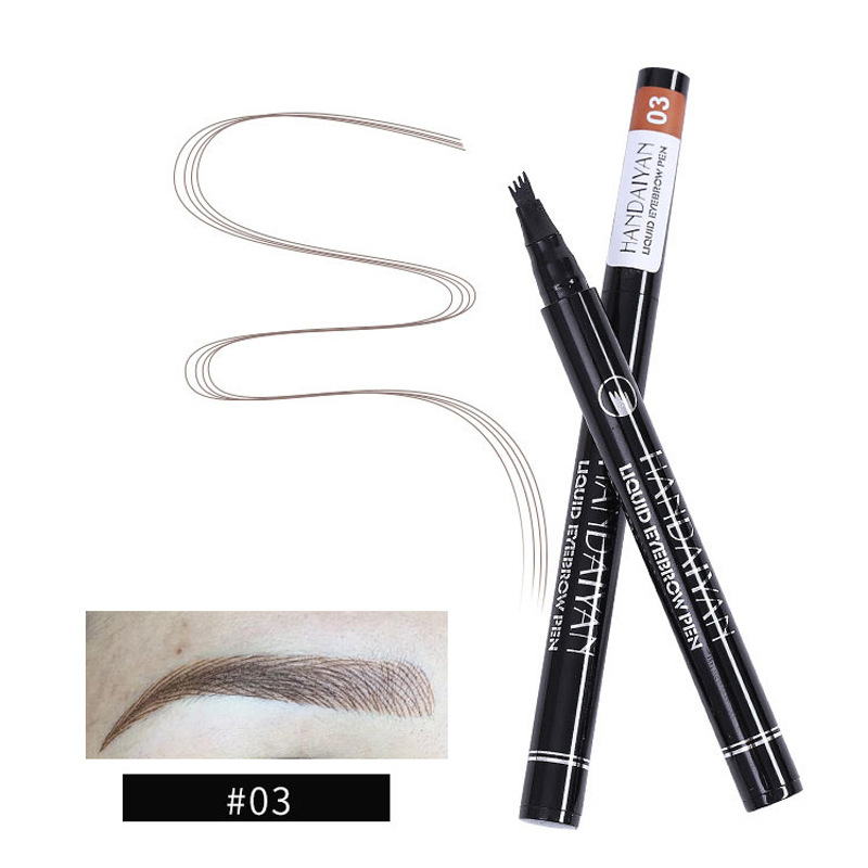Four head Eyebrow Pencil Liquid Eyebrow Pencil Tattoo Eyebrow Pencil Eyebrow Pencil 4 head Eyebrow Pencil Four jaw Eyebrow Pencil 3 Brown - Shop at LoveMi